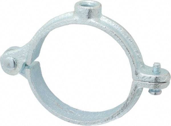 Empire - 2" Pipe, 3/8" Rod, Malleable Iron Split Ring Hanger - Electro Galvanized, 180 Lb Capacity - Americas Tooling