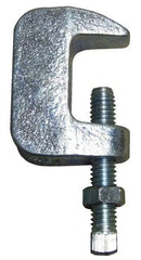 Empire - 1-1/4" Max Flange Thickness, 3/4" Rod Wide Jaw Top Beam Clamp - 900 Lb Capacity, Ductile Iron - Americas Tooling