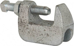 Empire - 1-1/4" Max Flange Thickness, 3/8" Rod Wide Jaw Top Beam Clamp - 400 Lb Capacity, Ductile Iron - Americas Tooling