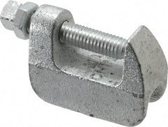 Empire - 1-1/4" Max Flange Thickness, 1/2" Rod Wide Jaw Top Beam Clamp - 500 Lb Capacity, Ductile Iron - Americas Tooling