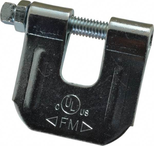 Empire - 3/4" Max Flange Thickness, 3/8" Rod C-Clamp with Locknut - 400 Lb Capacity, Carbon Steel - Americas Tooling