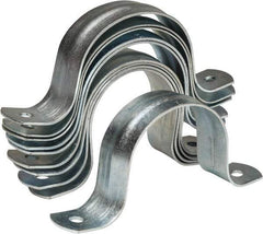 Empire - 2 Pipe, Carbon Steel, Galvanized Pipe, Conduit or Tube Strap - 2 Mounting Holes - Americas Tooling