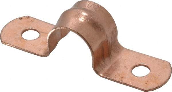 Empire - 3/8 Pipe, Carbon Steel, Copper Plated Pipe, Conduit or Tube Strap - 2 Mounting Holes - Americas Tooling