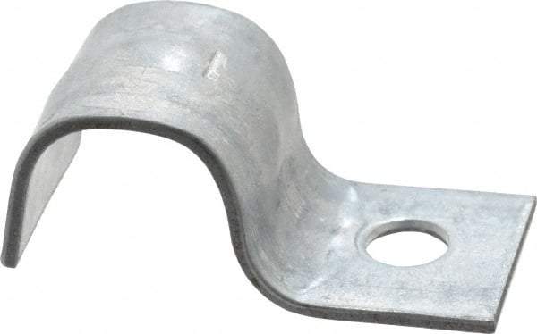 Empire - 3/8" Pipe, Carbon Steel, Electro Galvanized" Pipe or Conduit Strap - 1 Mounting Hole - Americas Tooling