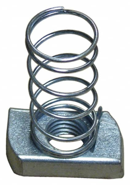 Empire - 3/4" Rod, Electro Galvanized Carbon Steel Spring Strut Nut - Used for Attaching Hanger Rod or Other Accessories to Strut - Americas Tooling