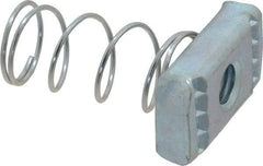 Empire - 3/8" Rod, Electro Galvanized Carbon Steel Spring Strut Nut - Used for Attaching Hanger Rod or Other Accessories to Strut - Americas Tooling