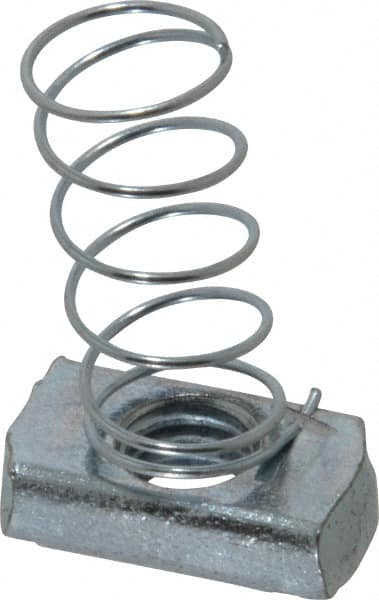 Empire - 1/2" Rod, Electro Galvanized Carbon Steel Spring Strut Nut - Used for Attaching Hanger Rod or Other Accessories to Strut - Americas Tooling