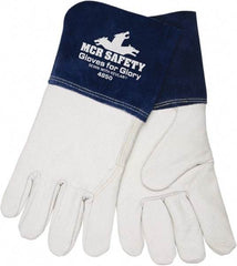 MCR Safety - Size 2XL Kevlar Lined Goatskin Welding Glove - White/Blue, Pair - Americas Tooling