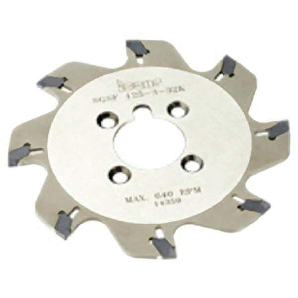 Iscar - Arbor Hole Connection, 1.55" Depth of Cut, 6.3" Cutter Diam, 1-1/2" Hole Diam, 10 Tooth Indexable Slotting Cutter - SGSF Toolholder, GSFN Insert - Americas Tooling