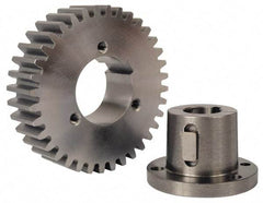 Browning - 12 Pitch, 4" Pitch Diam, 4.167" OD, 48 Tooth Bushed Spur Gear - 3/4" Face Width, 2-1/2" Hub Diam, 14.5° Pressure Angle, Steel - Americas Tooling