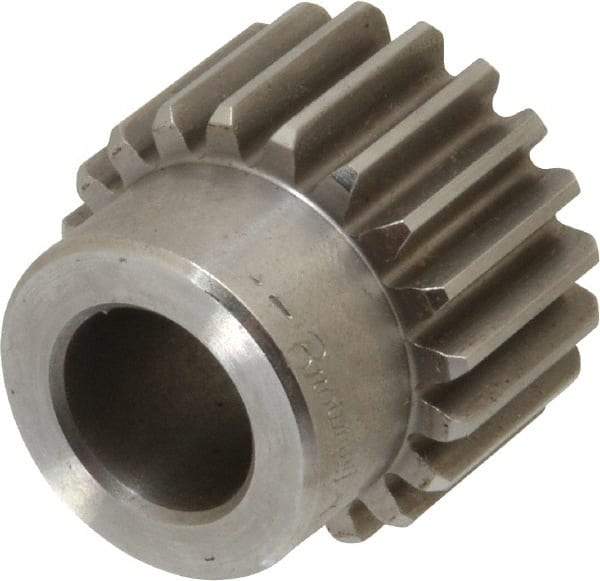 Browning - 16 Pitch, 1-1/4" Pitch Diam, 1.37" OD, 20 Tooth Spur Gear - 3/4" Face Width, 5/8" Bore Diam, 1-1/16" Hub Diam, 20° Pressure Angle, Steel - Americas Tooling