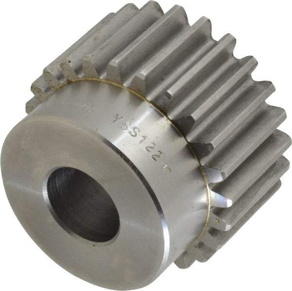 Browning - 12 Pitch, 2" Pitch Diam, 2.16" OD, 24 Tooth Spur Gear - 1" Face Width, 3/4" Bore Diam, 1-3/4" Hub Diam, 20° Pressure Angle, Steel - Americas Tooling