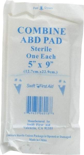 North - 9" Long x 5" Wide, General Purpose Pad - White, Sterile, Gauze Bandage - Americas Tooling