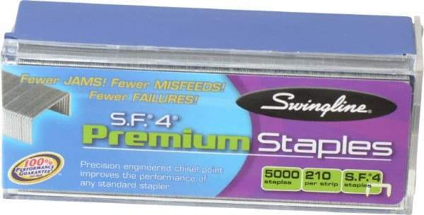 Swingline - 1/4" Leg Length, Galvanized/Low-Carbon Steel Standard Staples - 25 Sheet Capacity, For Use with 210 Full Strip Standard Staplers - Americas Tooling