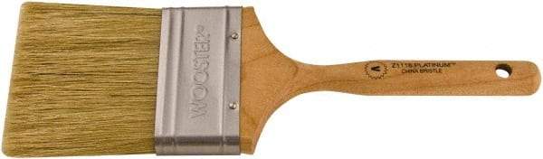 Wooster Brush - 3" Flat Hog Varnish Brush - 2-15/16" Bristle Length, 5-1/8" Maple Dowel Handle - Americas Tooling