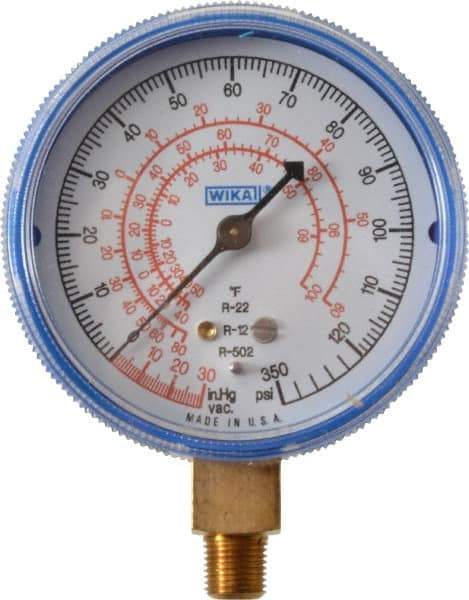 Wika - 2-1/2" Dial, 1/8 Thread, 30-0-300 Scale Range, Pressure Gauge - Lower Connection Mount, Accurate to 1-2-5% of Scale - Americas Tooling