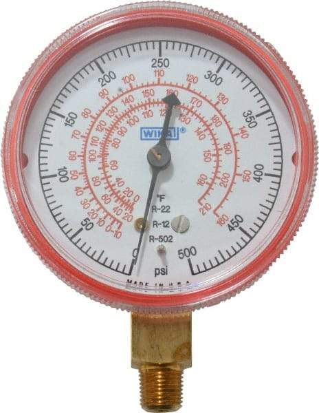 Wika - 2-1/2" Dial, 1/8 Thread, 0-500 Scale Range, Pressure Gauge - Lower Connection Mount, Accurate to 1-2-5% of Scale - Americas Tooling