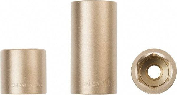 Ampco - 1/4" Drive, Deep Hand Socket - 6 Points, Aluminum Bronze - Americas Tooling