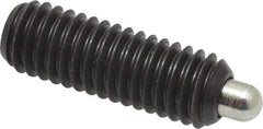 Gibraltar - 3/8-16, 1-1/8" Thread Length, 3/16" Plunger Projection, Steel Threaded Spring Plunger - 0.186" Max Plunger Diam, 1-1/8" Plunger Length, 2.8 Lb Init End Force, 7.2 Lb Final End Force, 3/16" Hex - Americas Tooling