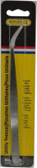 General - 6-1/2" OAL Utility Tweezers - X-LG, Curved Smooth Points - Americas Tooling