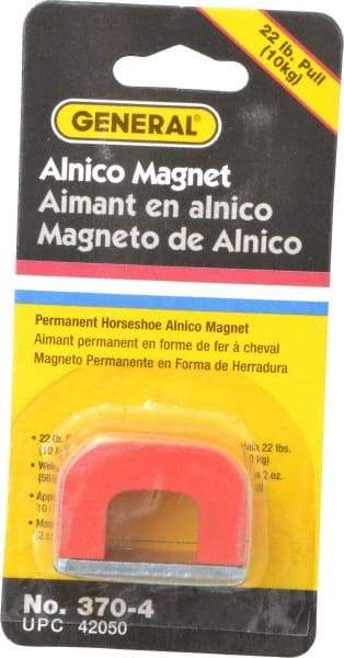 General - 1 Hole, 3/16" Hole Diam, 1-1/2" Overall Width, 1" Deep, 1" High, 22 Lb Average Pull Force, Alnico Power Magnets - 5/16" Pole Width - Americas Tooling