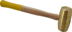 Made in USA - 5 Lb Head 1-7/8" Face Brass Nonmarring Hammer - 15" OAL, Wood Handle - Americas Tooling