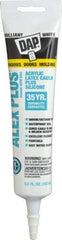 DAP - 5.5 oz Tube White Acrylic & Latex Caulk - -20 to 180°F Operating Temp, 30 min Tack Free Dry Time - Americas Tooling