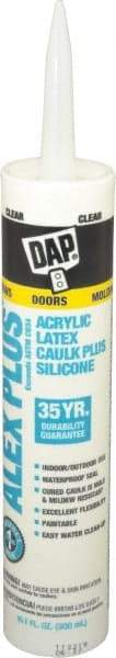 DAP - 10.1 oz Tube Clear Acrylic & Latex Caulk - -30 to 180°F Operating Temp, 30 min Tack Free Dry Time, 24 hr Full Cure Time - Americas Tooling