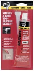 DAP - 2.8 oz Tube White RTV Silicone Joint Sealant - -40 to 400°F Operating Temp, 10 to 25 min Tack Free Dry Time, 24 hr Full Cure Time - Americas Tooling