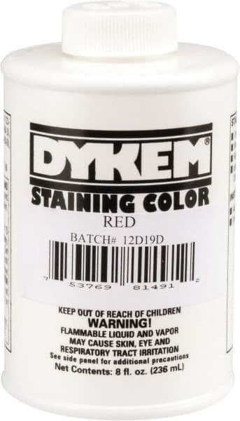 Dykem - 8 Ounce Red Staining Color - Brush in Cap Container - Americas Tooling