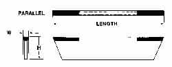 Empire - 1/8 Inch Wide x 1/2 Inch High x 4-1/2 Inch Long, Parallel Blade, Cutoff Blade - C6 Grade, Bright Finish - Exact Industrial Supply