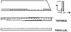 Made in USA - 5/32 Inch Wide x 7/8 Inch High x 6 Inch Long, Tapered Blade, Cutoff Blade - C6 Grade, TiN Coated - Exact Industrial Supply