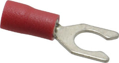 Ideal - #10 Stud, 22 to 18 AWG Compatible, Partially Insulated, Crimp Connection, Locking Fork Terminal - Americas Tooling