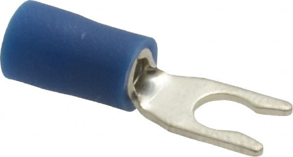 Ideal - #6 Stud, 16 to 14 AWG Compatible, Partially Insulated, Crimp Connection, Locking Fork Terminal - Americas Tooling