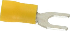 Ideal - #10 Stud, 12 to 10 AWG Compatible, Partially Insulated, Crimp Connection, Standard Fork Terminal - Americas Tooling