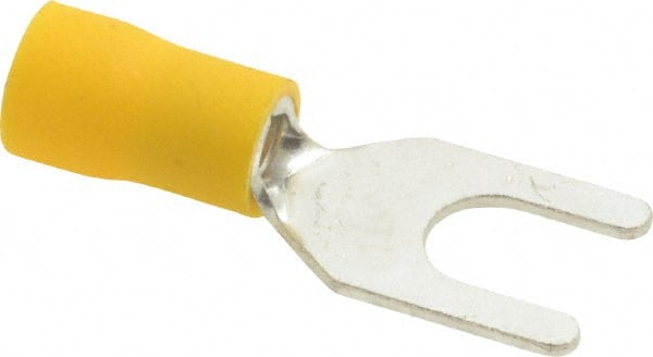 Ideal - 1/4" Stud, 12 to 10 AWG Compatible, Partially Insulated, Crimp Connection, Standard Fork Terminal - Americas Tooling