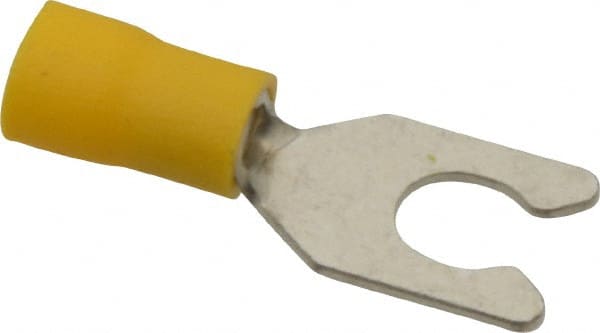 Ideal - 1/4" Stud, 12 to 10 AWG Compatible, Partially Insulated, Crimp Connection, Locking Fork Terminal - Americas Tooling