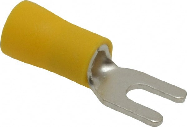 Ideal - #6 Stud, 12 to 10 AWG Compatible, Partially Insulated, Crimp Connection, Standard Fork Terminal - Americas Tooling