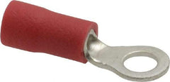 Ideal - 22-18 AWG Partially Insulated Crimp Connection Circular Ring Terminal - #6 Stud, 0.764" OAL x 0.394" Wide, Tin Plated Brass Contact - Americas Tooling