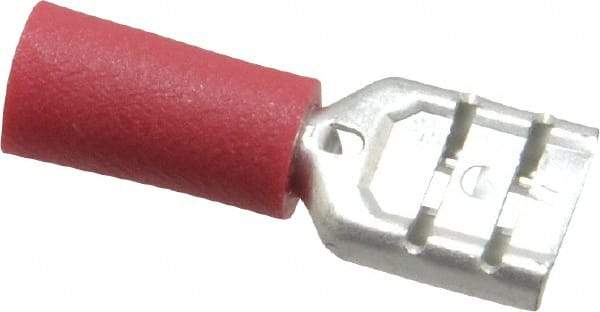 Ideal - 22 to 18 AWG, Vinyl, Fully Insulated, Female Wire Disconnect - 1/4 Inch Wide Tab, Red, cUL Listed, RoHS Compliant, UL Listed - Americas Tooling