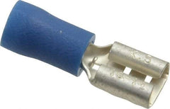 Ideal - 16 to 14 AWG, Vinyl, Fully Insulated, Female Wire Disconnect - 1/4 Inch Wide Tab, Blue, cUL Listed, RoHS Compliant, UL Listed - Americas Tooling