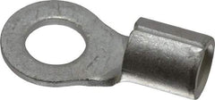 Ideal - 8 AWG Noninsulated Crimp Connection Circular Ring Terminal - 1/4" Stud, 0.937" OAL x 0.472" Wide, Tin Plated Brass Contact - Americas Tooling