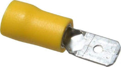 Ideal - 12 to 10 AWG, Vinyl, Fully Insulated, Male Wire Disconnect - 1/4 Inch Wide Tab, Yellow, cUL Listed, RoHS Compliant, UL Listed - Americas Tooling