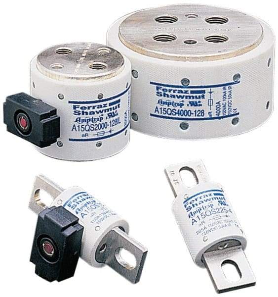 Ferraz Shawmut - 150 VAC/VDC, 600 Amp, Fast-Acting Semiconductor/High Speed Fuse - Bolt-on Mount, 3-1/2" OAL, 100 at AC, 50 at DC kA Rating, 1-1/2" Diam - Americas Tooling