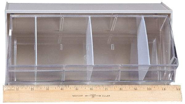 Quantum Storage - 11-7/8" Wide x 5-15/16" High x 5-1/4" Deep, Small Parts Tip Out Stacking Bin Organizer - Polystyrene Frame, 1 Compartments, 11" Wide x 5-1/4" High Bin - Americas Tooling