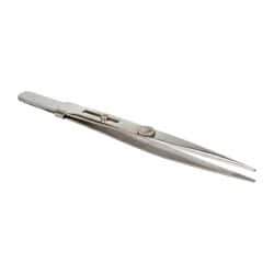 Value Collection - 5-1/2" OAL Diamond Tweezers - Medium Point with Slide Lock - Americas Tooling