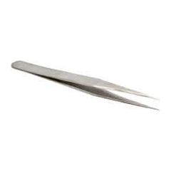 Value Collection - 5" OALmm-SS Precision Tweezers - General Utility, Fine Point, Narrow Shank - Americas Tooling