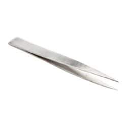 Value Collection - 4-7/16" OAL Stainless Steel Assembly Tweezers - Thin, Fine Point - Americas Tooling