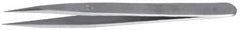 Value Collection - 3-1/2" OAL 0C-SS Precision Tweezers - Short, Flat Tip - Americas Tooling