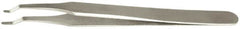 Value Collection - 4-3/4" OAL 2AD-SS Precision Tweezers - Rounded Flat Tip, Thin Tapered Edge - Americas Tooling